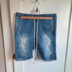 NWOT Kollar Clothing Distressed 30 Denim Zip Shorts